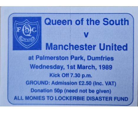 1988-89 QUEEN OF THE SOUTH V MANCHESTER UNITED FRIENDLY MATCH TICKET
Good condition&nbsp;
Ref SR