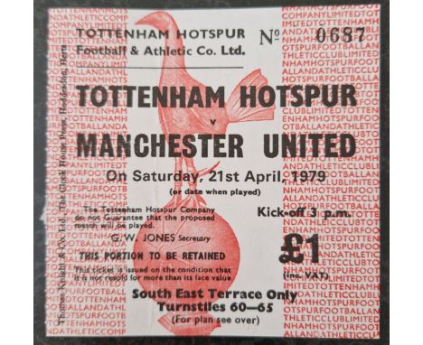 1978-79 TOTTENHAM HOTSPUR V MANCHESTER UNITED TICKET
Slight folds
Ref MS