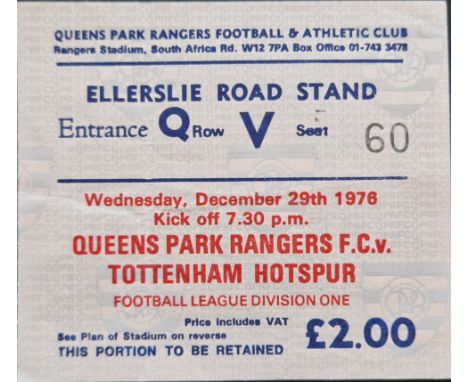 1976-77 QUEENS PARK RANGERS V TOTTENHAM HOTSPUR TICKET
Slight fold
Ref SM