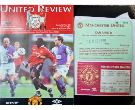 1998-99 MANCHESTER UNITED V TOTTENHAM HOTSPUR PROGRAMME, TICKETS &amp; TEAM SHEET
Umiteds Premiership Champions&nbsp;deciding
