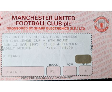 1994-95 MANCHESTER UNITED V QUEENS PARK RANGERS FA CUP TICKET
Good condition
Ref SM