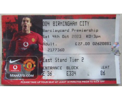 2003-04 MANCHESTER UNITED V BIRMINGHAM CITY TICKET
Ref KJ