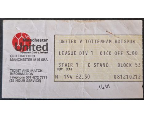 1978-79 MANCHESTER UNITED V TOTTENHAM HOTSPUR TICKET
Folds. number noted &amp; staple holes
Ref MS