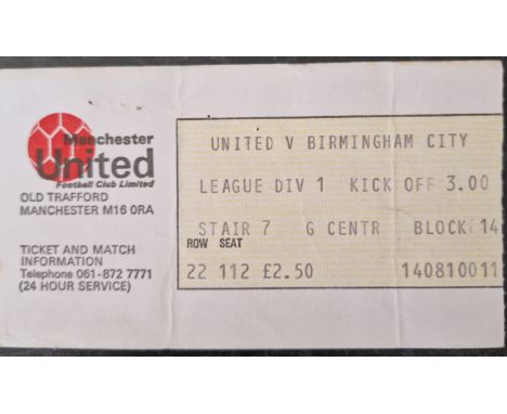 1978-79 MANCHESTER UNITED V BIRMINGHAM CITY TICKET
Staple hole &amp; slight folds
Ref MS