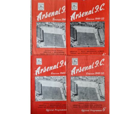 1949-50 ARSENAL HOME PROGRAMMES X 4
All fair condition
Ref K