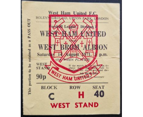 1971-72 WEST HAM UNITED V WEST BROMWICH ALBION TICKET
Fold
Ref SM