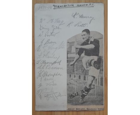 1937-38 MANCHESTER UNITED AUTOGRAPH PAGE BIRMINGHAM 1936-37 ON REVERSE&nbsp;
Manchester United 1937-38 squad signed autograph
