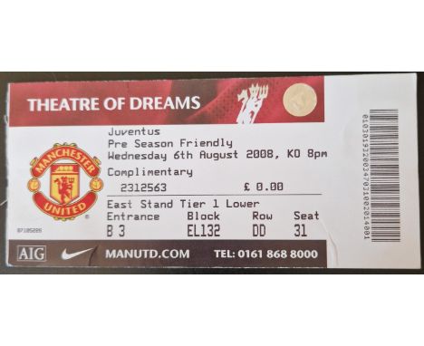 2008 MANCHESTER UNITED V JUVENTUS FRIENDLY TICKET
Good condition
Ref MS