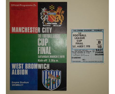 1970 LEAGUE CUP FINAL MANCHESTER CITY V WEST BROMWICH ALBION PROGRAMME &amp; TICKET
Manchester City v West Bromwich Albion 19
