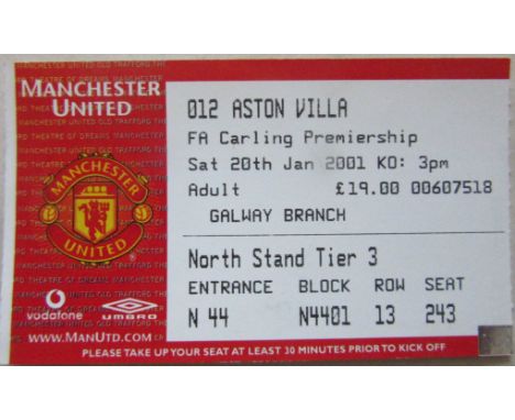 2000-01 MANCHESTER UNITED V ASTON VILLA TICKET
Ref KJ