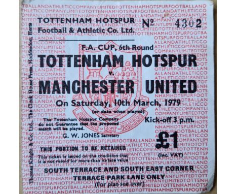 1978-79 TOTTENHAM HOTSPUR V MANCHESTER UNITED FA CUP TICKET
Folds
Ref SR