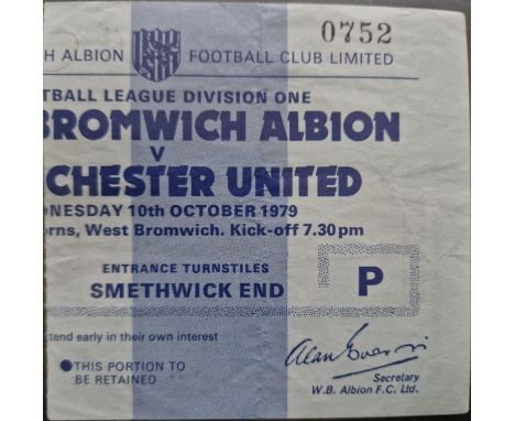 1979-80 WEST BROMWICH ALBION V MANCHESTER UNITED TICKET
Slight fold
Ref SM