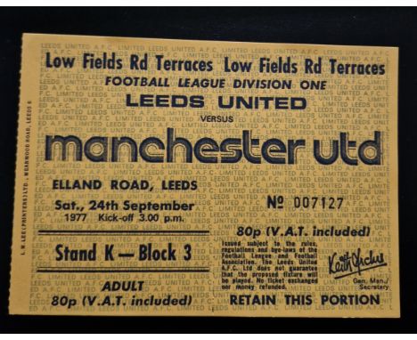1977-78 LEEDS UNITED V MANCHESTER UNITED&nbsp; VERY RARE UNUSED TICKET&nbsp;
Very good condition
Ref SM