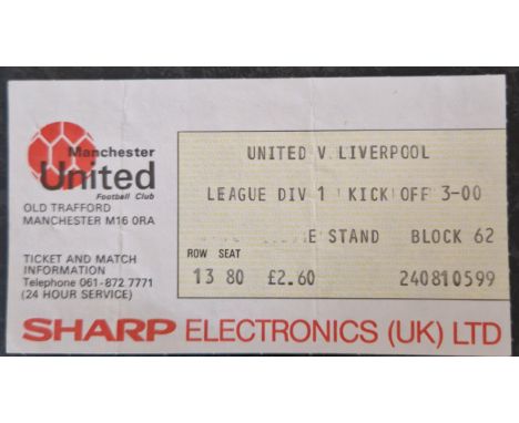 1982-83 MANCHESTER UNITED V LIVERPOOL TICKET
Slight folds
Ref MS
