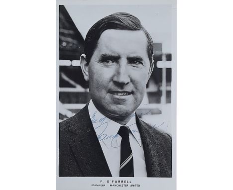 MANCHESTER UNITED FRANK O'FARRELL AUTOGRAPHED PHOTO CARD
Manchester United Frank O'Farrell signed 14cm x 9cm vintage photo ca