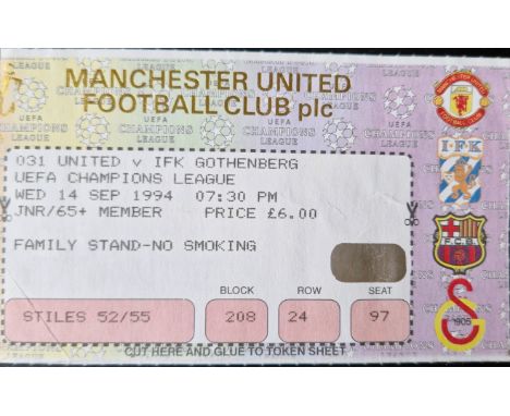1994-95 MANCHESTER UNITED V IFK GOTHENBERG CHAMPIONS LGE TICKET
Good condition
Ref SM