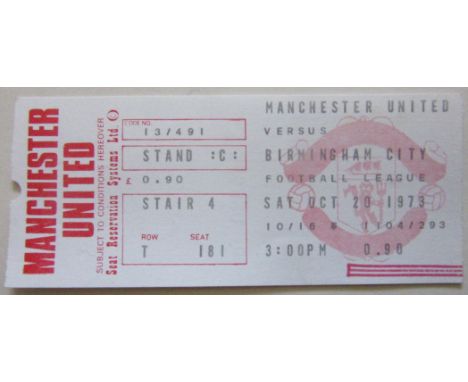 1973-74 MANCHESTER UNITED V BIRMINGHAM CITY TICKET
Ref IOW