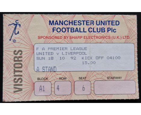 1992-1993 MANCHESTER UNITED V LIVERPOOL TICKET
Slight fold
Ref SM