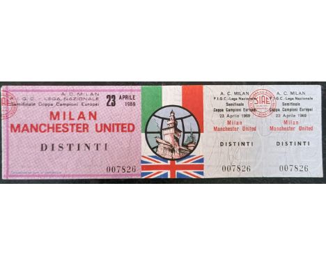 1969 AC MILAN V MANCHESTER UNITED EUROPEAN CUP SEMI-FINAL VERY RARE UNUSED TICKET
All counterfoils still attached
Ref SM