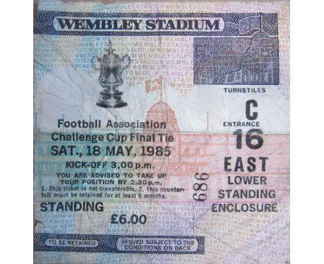 1985 FA CUP FINAL EVERTON V MANCHESTER UNITED TICKET
Folds &amp; small nick
Ref SR