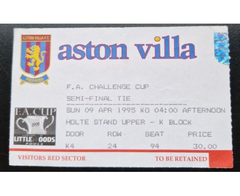 1995 FA CUP SEMI-FINAL CRYSTAL PALACE V MANCHESTER UNITED TICKET
Slight fold
Ref SM