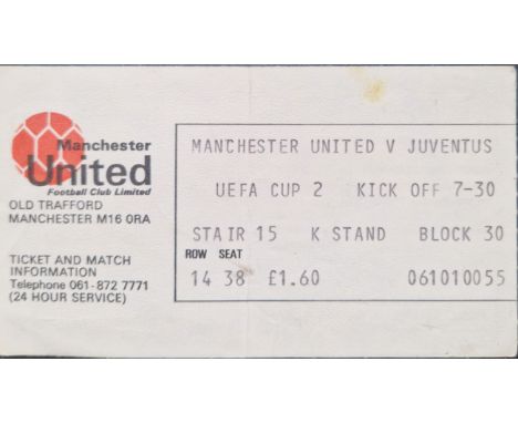 1976-77 MANCHESTER UNITED V JUVENTUS UEFA CUP TICKET
Slight mark
Ref DT