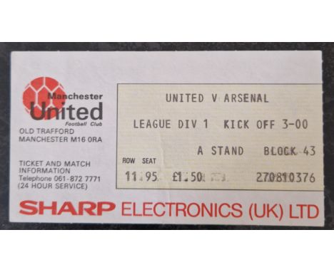 1982-83 MANCHESTER UNITED V ARSENAL TICKET
Season noted on back
Ref MS