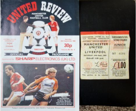 1983-84 MANCHESTER UNITED V LIVERPOOL PROGRAMME &amp; TICKET
Ref LT