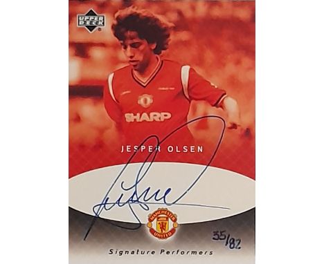 MANCHESTER UNITED JESPER OLSON LIMITED EDITION AUTOGRAPHED UPPER DECK CARD
Upper Deck Signature Performers trading card Limit