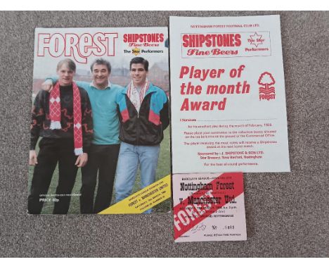 1987-88 NOTTINGHAM FOREST V MANCHESTER UNITED PROGRAMME &amp; TICKET
Ref B35