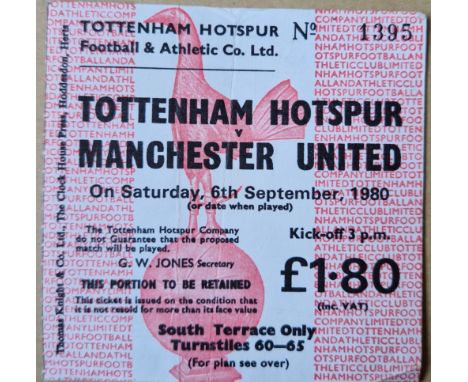 1980-81 TOTTENHAM HOTSPUR V MANCHESTER UNITED TICKET
Fold
Ref SR