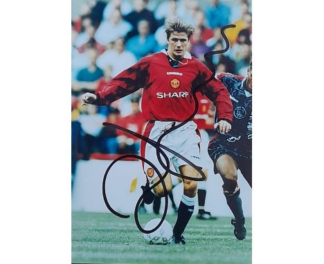 MANCHESTER UNITED DAVID BECKHAM AUTOGRAPHED PHOTO
Manchester United David Beckham signed 6” x 4” photo&nbsp;
Ref WC
