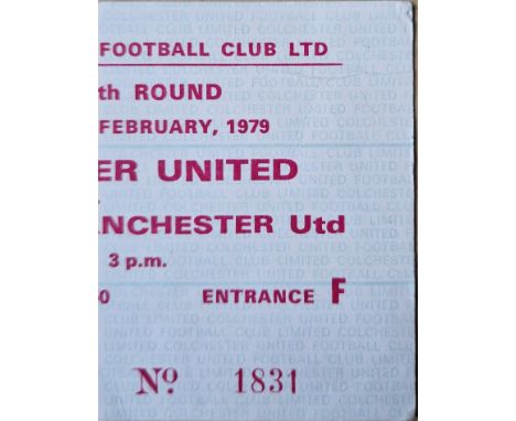 1978-79 COLCHESTER UNITED V MANCHESTER UNITED FA CUP TICKET
Slight fold
Ref SR