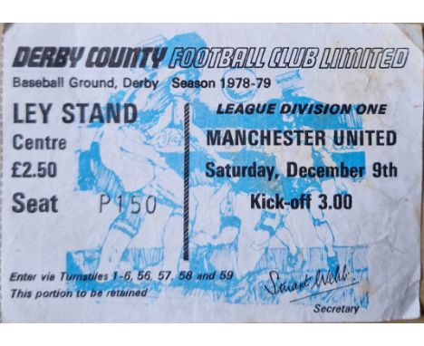 1978-79 DERBY COUNTY V MANCHESTER UNITED TICKET
Folds
Ref SR