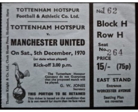 1970-71 TOTTENHAM HOTSPUR V MANCHESTER UNITED TICKET
Good condition
Ref SM