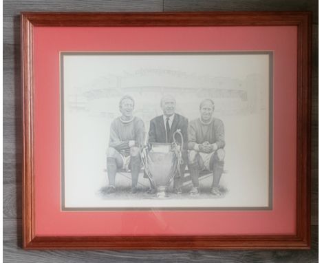 MANCHESTER UNITED 1968 EUROPEAN CUP WINNERS FRAMED PENCIL DRAWING PRINT
22 x 18 Inch
Collection only
Ref K