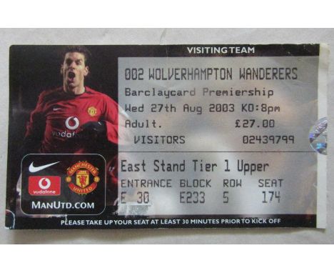 2003-04 MANCHESTER UNITED V WOLVERHAMPTON WANDERERS TICKET
Ref KJ