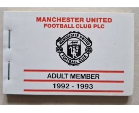 1992-93 MANCHESTER UNITED SEASON TICKET
Ref DT