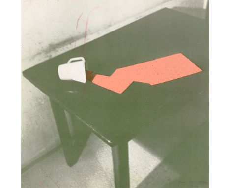 (See English version below)Sigmar Polke (Oels 1941 – 2010 Köln). Tisch mit umgekippter Kanne I. 1970Farbserigrafie und Farbst