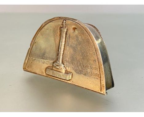 A 19th century silver "Napoleon's Hat" snuff box, the box modelled as a bicorne hat with an image in relief of the Victory Co
