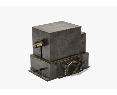 ANNOUNCE THIS LOT IS A RECORDING GALVENOMETER
Morse recorder: in oxidised brass with stud selector on front and mechanism in 