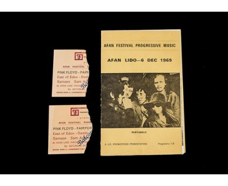 Pink Floyd: Original programme for 'The Afan Festival Of Progressive Music' - Afan Lido Sports Centre, Port Talbot Wales  6th