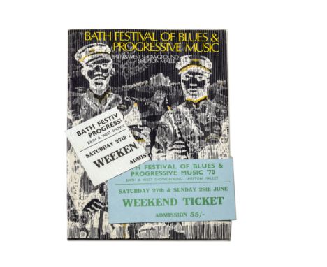 Pink Floyd / Led Zeppelin: Original programme for The Bath Festival Of Blues And Progressive Music Saturday 27th and Sunday 2