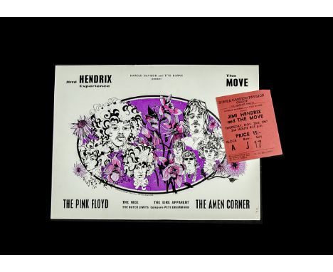 Pink Floyd / Jimi Hendrix: Original 1967 UK 16-page tour programme for the package tour in November / December 1967 with The 