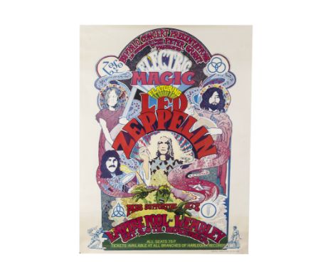 NOTICE
MISS MEASUREMENT
THE CORRECT SIZE OF THE POSTER IS APPROX 39.5" X 29"
Led Zeppelin: Original UK concert poster for 'El