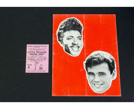 Billy Fury / Duane Eddy Autographed Programme: original concert souvenir programme for the UK 1963 tour, sold with ticket stu