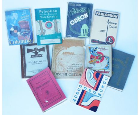 Record catalogues: Fonotipia 1925, various Odeon, Parlophone, Polyphon, Cetra 1926-40; and 20 Columbia, mainly Italian, 1930-