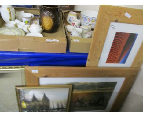 SET OF PICTURES IN LIGHT OAK FRAMES