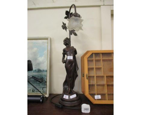 SPELTER TABLE LAMP, 66CM HIGH