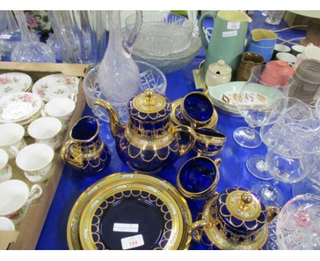 QUANTITY OF CERAMIC ITEMS OR GLASS ITEMS WITH GILT AND FLORAL DESIGN